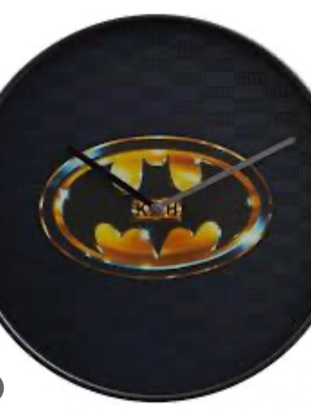 Kith Black and Gold Batman Logo Wall Clock